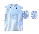 [象-8]コットンの子供のエプロンの料理ペインティングスモックキッズアーティストエプロン