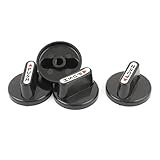 uxcell ガスストーブノブ ガスこんろ オーブンスイッチ 点火ツマミ コントロールノブ　プラスチック製ノブ　ブラック　キッチン　コック　4個入