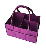 【VANCORE】ベビー おむつストッカー オムツ収納ケース 子供おもちゃ 赤ん坊 用品収納バッグ おしりふき/着替え/タオル入れ フェルト超軽 11ポケット大容量（5色）紫