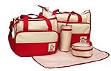 5pcs Baby Nappy Changing Bags Set in Red by just4baby