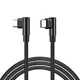 USB-C ＆ USB-C ケーブル L字型 2m 1本セット SLEIJAOOE 【 60W/3A 急速充電 /USB2.0規格/ PD対応】高耐久ナイロン Type C ケーブル 200cm スマートフォン・タブレット・ゲーム機等Type-C 機器対応 (ブラック)