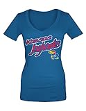 NCAA Kansas JayhawksコットンVネックTシャツ、スモール、速度ブルー