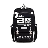 韓流グッズ ファッション 可愛 BIGBANG GD ビッグバン TOP SOL VI D-LITE MADE VIP ファッション 可愛 10周年記念 バッグ リュックサック (ブラック)