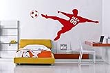 Customer-made Football Soccer Wall Decal Personalized Name & Number and Soccer Ball-children's Room-