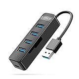 ORICO USB3.0ハブ 4ポートハブ 5Gbps高速転送 ウルトラスリム Type-C給電ポート OTG機能 Windows、Mac