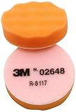 3M Finesse-it Buffing Pad 02648, Hook-and-Loop, 3-1/4 Diameter, Orange Foam - White Loop (Pack of 10