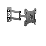 モニター壁掛け金具 14-43インチ 汎用液晶テレビ対応 前後上下左右角度回転式調節可能 16 19 22 24 型 壁掛けTV/PCモニターアームVESA規格最大200×200mm 最大耐荷重15KG (黒)