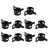 uxcell ホースクランプ スプリングクランプ エアチューブクリップ　燃料ホースパイプ用　10mm　ばねバンド式　低圧　10個入り