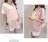 (マリア)MARIAHトップ 妊婦服 産前 産後 半袖 Tシャツ 丸首　マタニティ　綿 やわらか ゆったり　夏物