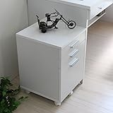 送料無料 チェスト 3段 ワゴン 木製 収納 デスク 引き出し サイドワゴン ホワイト CPB034WH