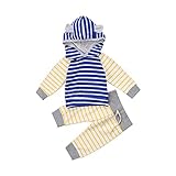 新生児　幼児　女の子　トレーナー　耳フードつき　+ストライプ　ロングパンツ　上下二点セット　綿　秋冬　子供服　カジュアル (80, ストライプ)