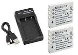 NinoLite 4点セット D-LI8 互換 バッテリー2個 +USB型 充電器 +海外用交換プラグ 、ペンタックス Pentax 対応 dc29dli8x2_t.k.gai