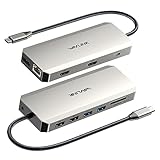 WAVLINK 12in1ドッキング/USB Cハブ/ドッキングステーション/トリプルディスプレイドッキング/デュアル4K HDMI、4K DP、100W PD IN、5Gbps USB3.0, USB2.0, RJ45, SD/TF スロット、オーディオ/マイク、MacBook/Dell/HP/Lenovo対応マルチポートアダプター