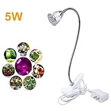 Aupooe LED植物育成ライト5W 360度調節可能 クリップ式植物ライト消費電力 長時間照明 E27 水耕栽培ランプ 低消費電力 長寿命 LED植物育成スタンドランプ 明るい照明 PSE認証済み