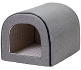 PetStyle 犬 猫 ベッド ドームハウス ペットベッド 夏用 折りたたみ 洗える 猫ハウス 犬ハウス 室内 夏 ひんやり 冷感 おしゃれ ドーム型 ペットハウス XLサイズ 小型犬 中型犬 暑さ対策 (春夏/グレー)