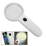 uxcell ハンドヘルド拡大鏡 4倍拡大 ハンドヘルドLEDライト 眼精疲労を軽減拡大鏡 軽量 1個入り