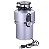 Yescom 3 / 4hp 4200 RPM連続フィードHouseholdプラグinディスポーザーのキッチンWaste Disposal操作シルバー