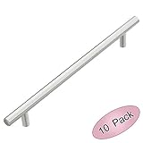 Lizavo 701-192SN Satin Nickel Cabinet Hardware Solid Euro Style T-bar Handle Pull- 7-1/2" (192mm) Ho
