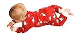 Nicellyer かわいい赤ちゃんトナカイスーツパンツロンパースオーガニックコットンパンツ Red 100
