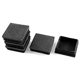 uxcell　スクエアチューブ挿入　フロアプロテクターカバー　5個入り　ブラック　プラスチック　60mmx60mm