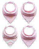 EOZY ベビー スタイ ビブ 柔らかい よだれかけ 2層タイプ 三角 スナップ 調整可能 コットン ギフト バンダナ型 かわいい 出産祝い 4枚セット Cセット