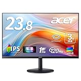 Acer モニター 23.8インチ フルHD IPS 非光沢 120Hz 1ms sRGB 99% Adaptive-Sync HDMI 1.4 ミニD-Sub 15ピン 3.5mmステレオミニジャック ヘッドホン端子・スピーカー搭載 VESAマウント対応 ゼロフレームデザイン 3年保証(パネルは1年) SA243YG0bmix