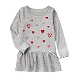 ジンボリー GYMBOREE/ シークインハートチュニック ヘザーグレー トップス長袖Tシャツ 4歳【並行輸入】