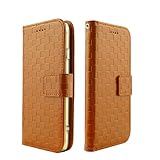 リベロ 5G IV ケース 手帳型 おしゃれ 格子柄 チェック 型押し ZTE Libero 5G IV ブラウン 茶 A302ZT リベロ5G4 スマホケース 携帯 ZTE Libero カバー(キャメルブラウン, Libero5GIV/A302ZT)