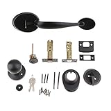 F Fityle 高品質　ドア　エントランスレバー　ドアハンドル　キー付き　ロックセット　デッドボルト　3色選べる - ブラック