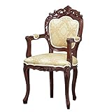 クロシオ フランシスカ アンティーク調チェアー 肘付 ブラウン 完成品 椅子