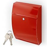 LOWYA （ロウヤ） ポスト 郵便ポスト 郵便受け 鍵付き A4サイズも入る大容量 おしゃれ 壁掛け 壁付け スチール レッド