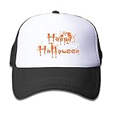 子供 メッシュキャップ 通気性 大人気 ダンスの帽子 キャップ ハッピー ハロウィン 折り畳み 帽子 カジュアル ストーリート系ブラック プリント付き 無地
