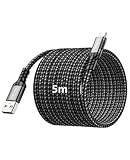 TOMSING 5m Long USB to USB C ケーブル Quick Charge USB 3.2 Type C ケーブル 3A/60W急速充電 5Gbps高速データ転送 ナイロン編み 断線防止 for iPhone 16 / 15 /iPad Pro/MacBook/Galaxy/Xperia/その他 Android 等 USB-C機器対応 (鉄灰色,5m)
