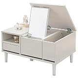 萩原 ドレッサー テーブルドレッサー ロータイプドレッサー テーブル 【1台2役でコンパクト】化粧台 鏡台 デスク 机 収納 幅75cm ホワイト RD-1125WS