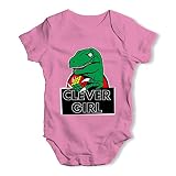 Twisted Envy Clever Girl恐竜ベビーユニセックスFunny Baby Growボディスーツ US サイズ: 3L カラー: ピンク