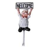 B blesiya Cute CartoonシェフKawaii樹脂メタル自己粘着ウォールフック壁ドアハンガーフックタオルホルダーストレージオーガナイザー #4 ade05a6e09faa653cafe