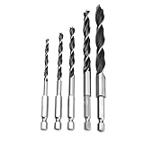 5個入り スクリュードリルビット 超硬 ツイスト 面取り カウンターシンクドリルビットセット 4/5/6/8/10mm