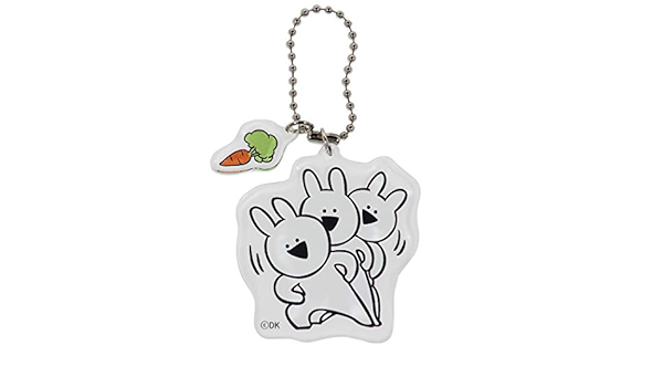 Amazon すこぶる動くウサギ アクリル ダイカット キーホルダー キーリング ニンジン Lineスタンプ アニメ 萌えグッズ 通販