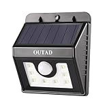 ソーラー 8 LED ライト OUTAD センサーライト ソーラーライト 玄関ライト外灯 屋外照明/軒先/壁掛け/庭先/玄関周りなど対応