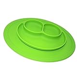 Xmowesミニシリコーンマット子供マット、ゴブレットトレイ統合のほとんどのテーブルに吸盤 (緑)