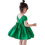 WIN ガールズワンピース　夏 スリングドレス 女の子サンドレス 子供ワンピース　女の子　チュニック　キッズ　夏物　半袖 (110cm, グリーン)