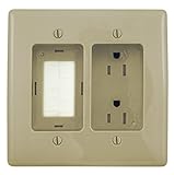 Bryant Electric RR1512I 2-Gang Recessed TV Connection Outlet Plate with 15 Amp 125V Tamper-Resistant