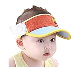 赤ちゃんの耐久性のある夏の帽子ファッション少年少女のトップ空のハットコットンサンハット19「」ブルー