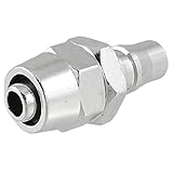 uxcell クイックカプラ エア配管 YC-40PPタイプ プラグ OD 12mm シルバートーン