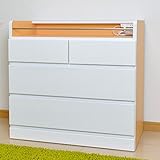 チェスト タンス 幅80 3段 完成品 木製 ツートンカラー ローチェスト 収納家具 AYU-3-323 (オレンジ)