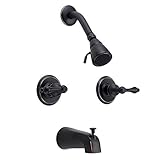 Designers Impressions 656726 Oil Rubbed Bronze Tub Shower Combo Faucet - Two Handle Mixer Design - C