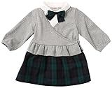 D.fesense チェックレイヤード風ワンピ グレー 70cm AP807080570