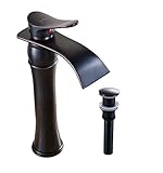 Aquafaucet Waterfallシングルレバーバスルームシンク蛇口Basinミキサータップオイルはブロンズ