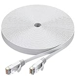 有線LANフラットケーブル CAT6対応 スリムタイプ (1本, ホワイト, 5m)