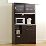 日本製 モダン 幅105cm オープンダイニングボード 完成品 (ブラウン)